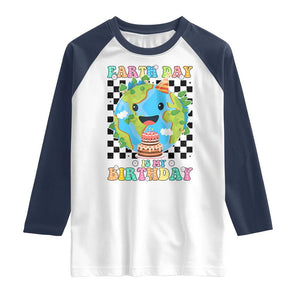 Earth Day Birthday Raglan Shirt Its My Birthday April 22 TS10 White Navy Print Your Wear