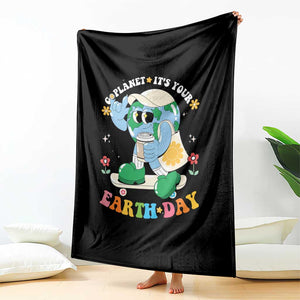 Earth Day Throw Blanket Cute Go Planet Its Your Earthday Groovy TS10 Print Your Wear