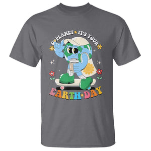 Earth Day T Shirt Cute Go Planet Its Your Earthday Groovy TS10 Charcoal Print Your Wear