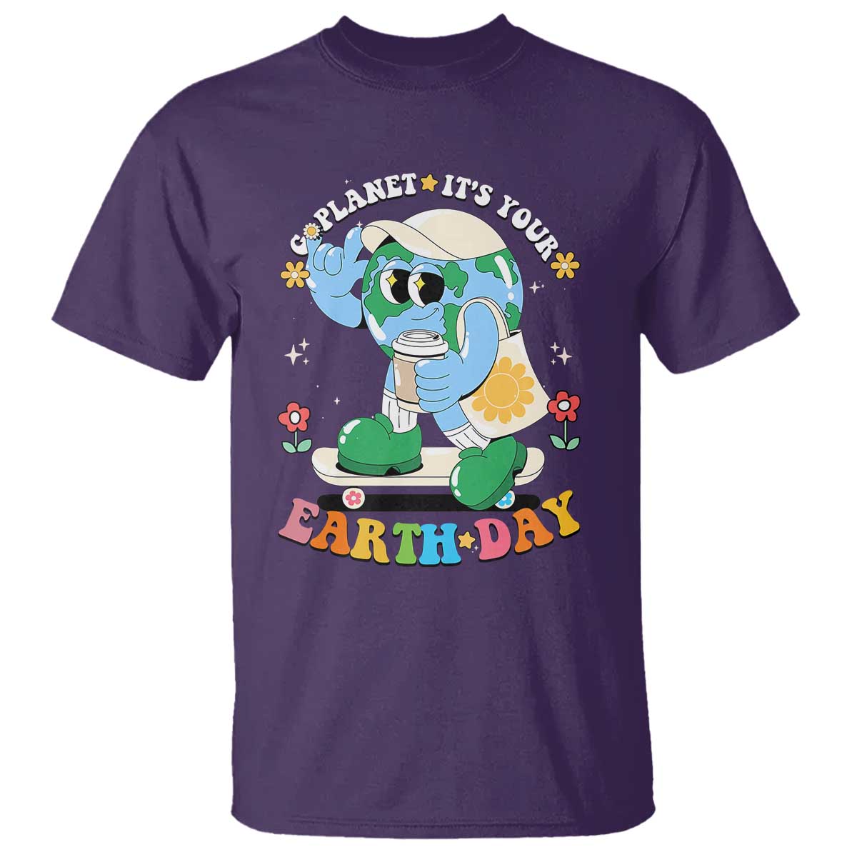 Earth Day T Shirt Cute Go Planet Its Your Earthday Groovy TS10 Purple Print Your Wear