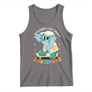 Earth Day Tank Top Cute Go Planet Its Your Earthday Groovy TS10 Deep Heather Print Your Wear