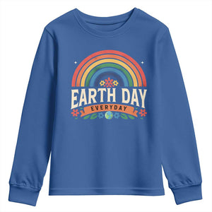 Earth Day Youth Sweatshirt Everyday Retro Rainbow TS10 Royal Blue Print Your Wear