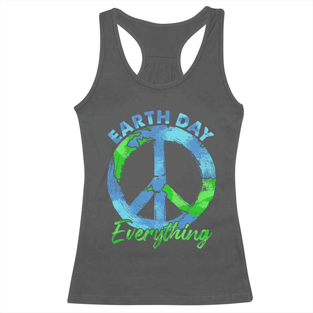 Piece Everyday Earth Day Racerback Tank Top Peace Sign Positive Vibes TS10 Dark Heather Print Your Wear