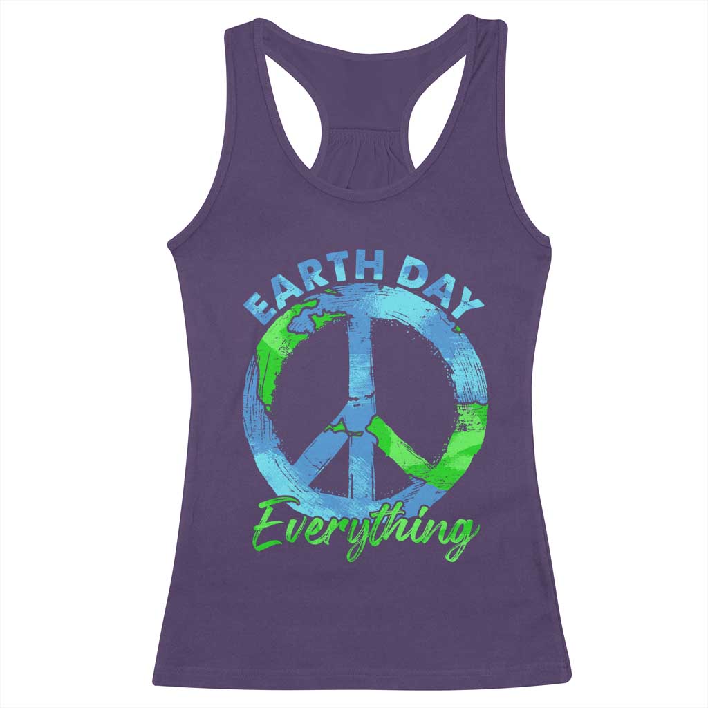 Piece Everyday Earth Day Racerback Tank Top Peace Sign Positive Vibes TS10 Purple Print Your Wear