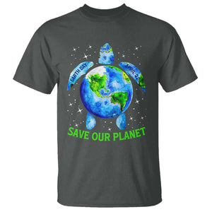 Earth Day 2025 T Shirt Save The Planet Sea Turtle Recycle Ocean Environment TS10 Dark Heather Print Your Wear