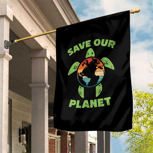 Retro Earth Day Garden Flag Save Our Planet Sea Turtle Recycle Ocean Environment TS10 Print Your Wear