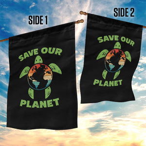 Retro Earth Day Garden Flag Save Our Planet Sea Turtle Recycle Ocean Environment TS10 Print Your Wear