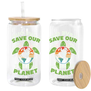 Retro Earth Day Glass Can Save Our Planet Sea Turtle Recycle Ocean Environment TS10 Print Your Wear