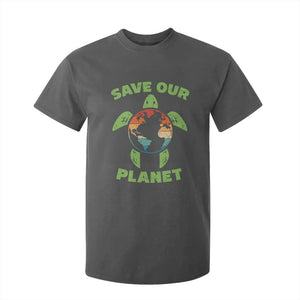 Retro Earth Day T Shirt For Kid Save Our Planet Sea Turtle Recycle Ocean Environment TS10 Dark Heather Print Your Wear