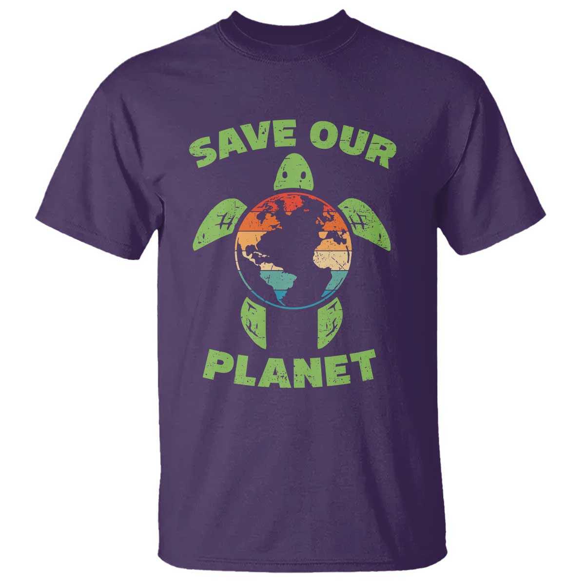 Retro Earth Day T Shirt Save Our Planet Sea Turtle Recycle Ocean Environment TS10 Purple Print Your Wear