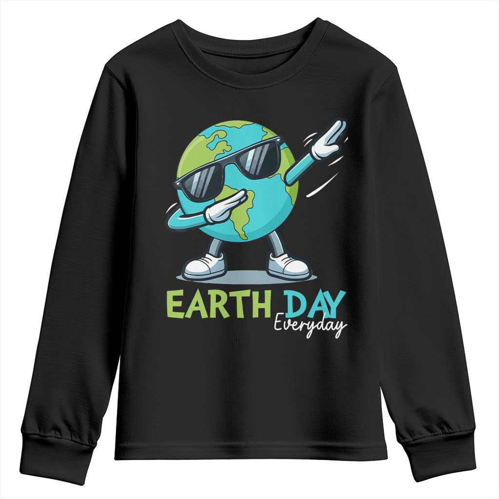 Dabbing Earth Day Youth Sweatshirt Everyday Positive Vibes Nature Lover Gifts TS10 Black Print Your Wear