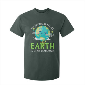 Earth Day Teachers T Shirt For Kid Funny Classroom TS10 Dark Forest Green Print Your Wear