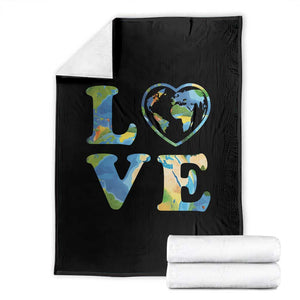 Earth Day Throw Blanket Heart Environmental Nature Recycling Lovers TS10 Black Print Your Wear
