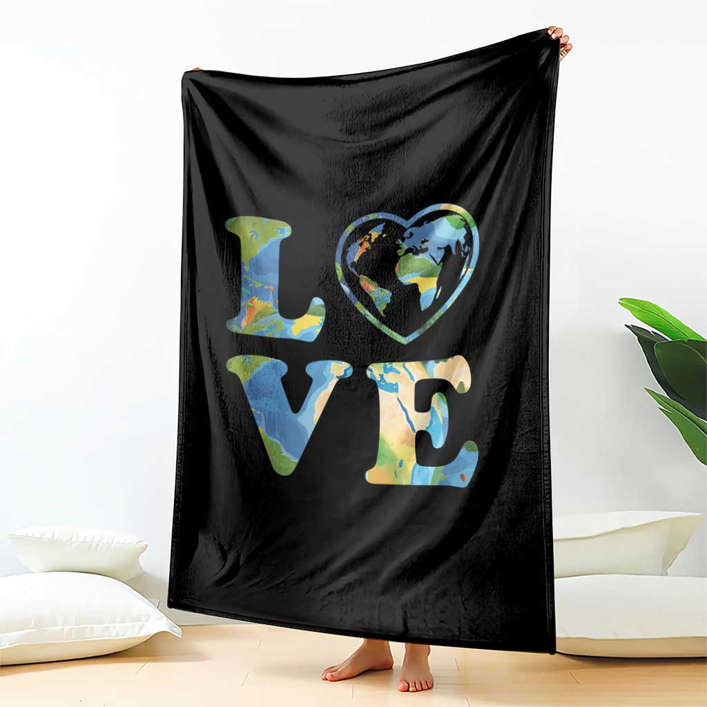Earth Day Throw Blanket Heart Environmental Nature Recycling Lovers TS10 Print Your Wear