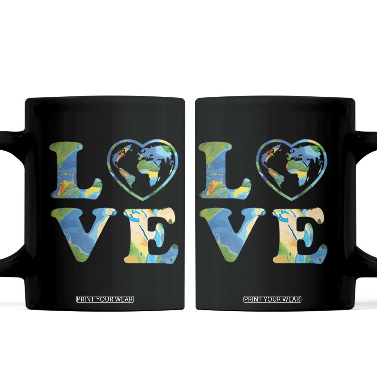 Earth Day Coffee Mug Heart Environmental Nature Recycling Lovers TS10 Black Print Your Wear