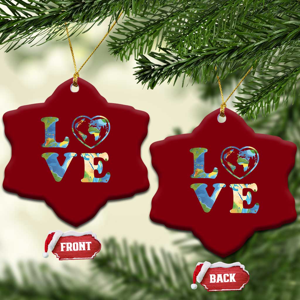 Earth Day Ceramic Ornament Heart Environmental Nature Recycling Lovers TS10 Print Your Wear