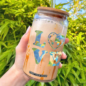 Earth Day Glass Can Heart Environmental Nature Recycling Lovers TS10 Black Print Your Wear