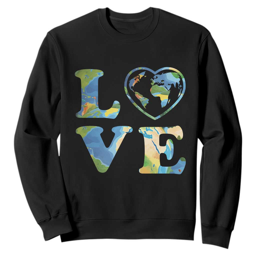 Earth Day Sweatshirt Heart Environmental Nature Recycling Lovers TS10 Black Print Your Wear