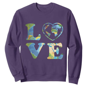Earth Day Sweatshirt Heart Environmental Nature Recycling Lovers TS10 Purple Print Your Wear