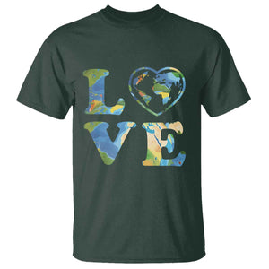 Earth Day T Shirt Heart Environmental Nature Recycling Lovers TS10 Dark Forest Green Print Your Wear