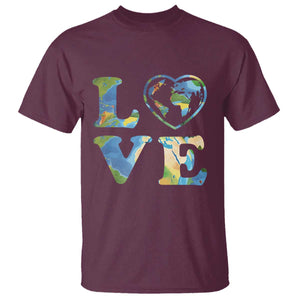 Earth Day T Shirt Heart Environmental Nature Recycling Lovers TS10 Maroon Print Your Wear