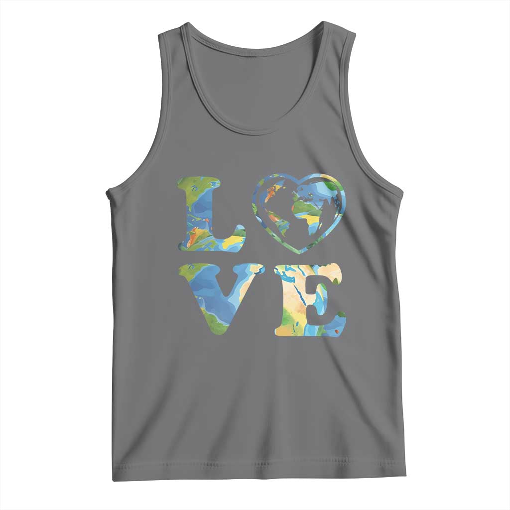 Earth Day Tank Top Heart Environmental Nature Recycling Lovers TS10 Black Heather Print Your Wear