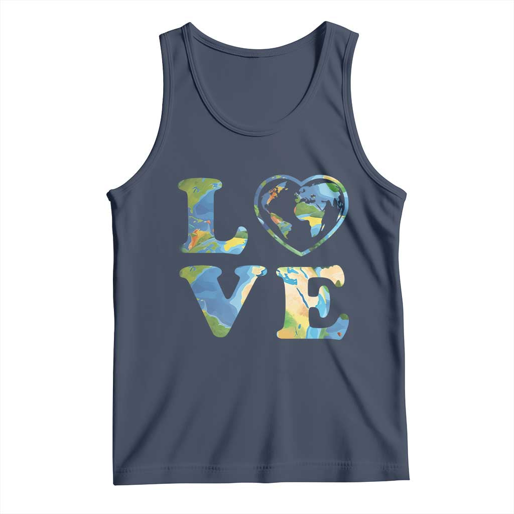 Earth Day Tank Top Heart Environmental Nature Recycling Lovers TS10 Navy Print Your Wear