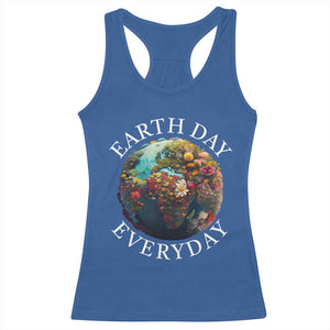Earth Day Everyday Racerback Tank Top With Floral Nature Lover Climate Change TS10 Royal Blue Print Your Wear