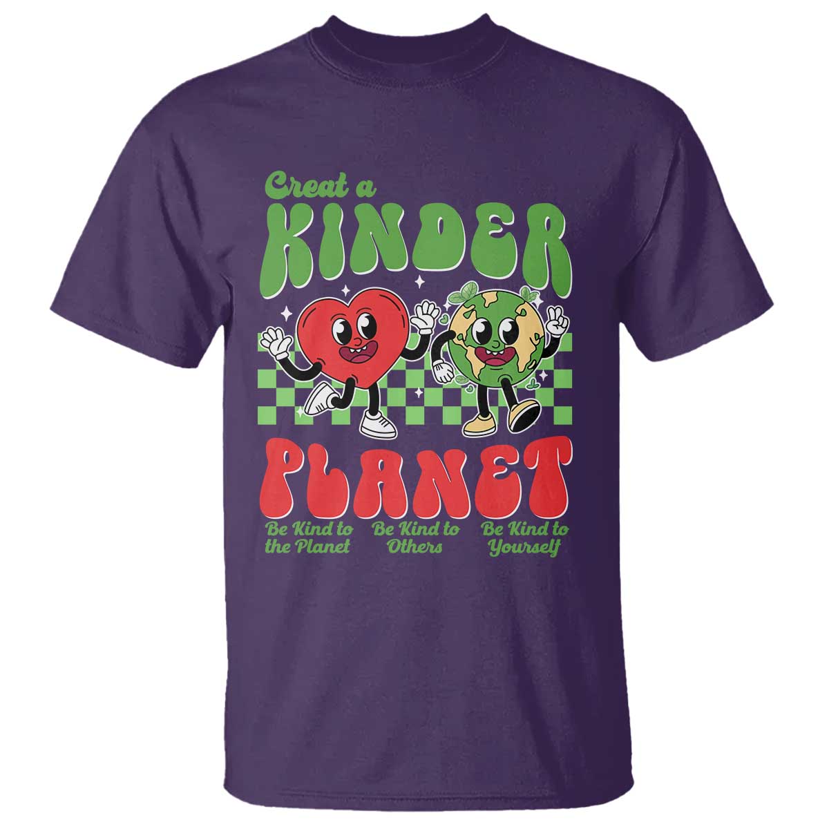 Earth Day T Shirt Create A Kinder Planet Be Kind Earth TS10 Purple Print Your Wear