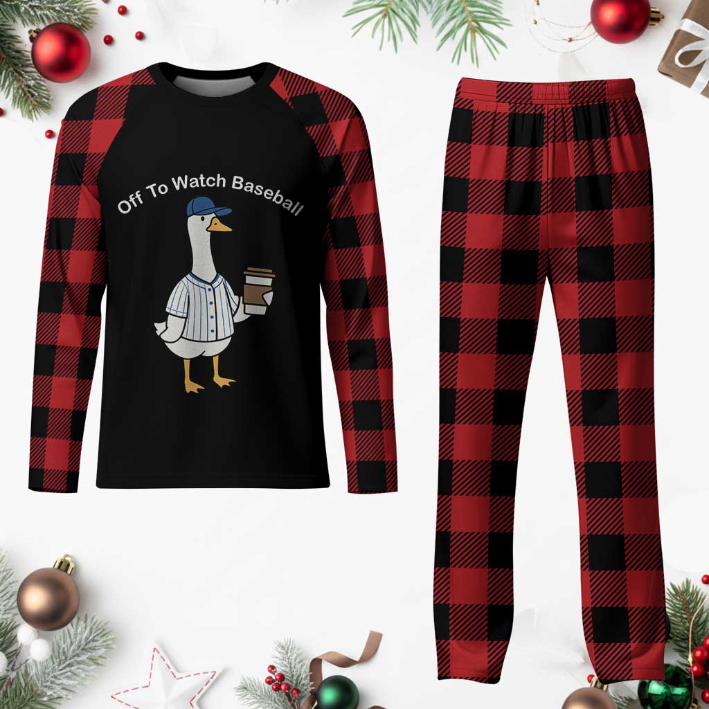 Funny Baseball Mom Goose Plaid Pajama Set Funny Sports Game Day TS10 Buffalo Plaid Print Your Wear