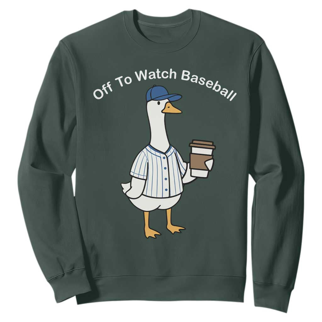 Funny Baseball Mom Goose Sweatshirt Funny Sports Game Day TS10 Dark Forest Green Print Your Wear