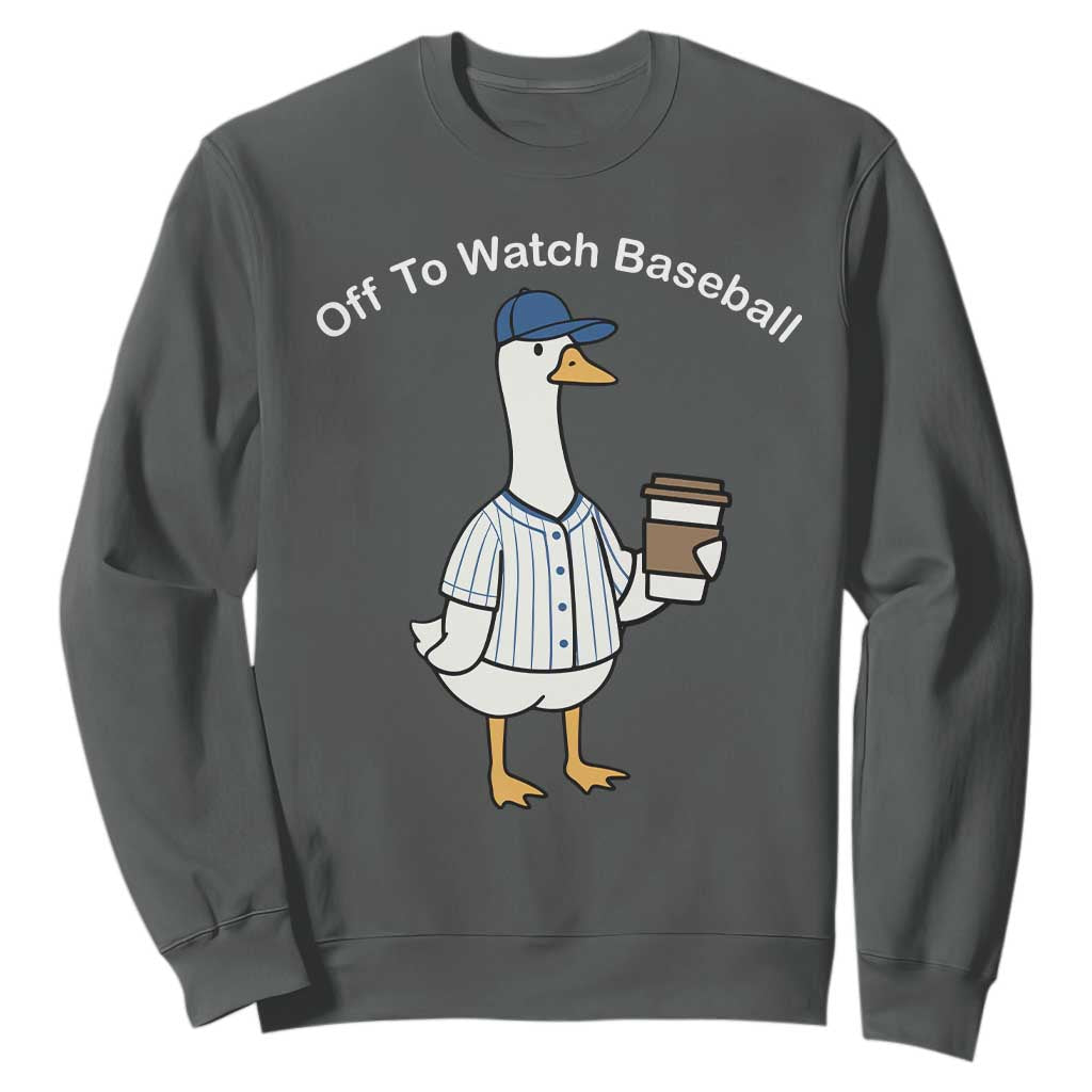 Funny Baseball Mom Goose Sweatshirt Funny Sports Game Day TS10 Dark Heather Print Your Wear