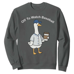 Funny Baseball Mom Goose Sweatshirt Funny Sports Game Day TS10 Dark Heather Print Your Wear