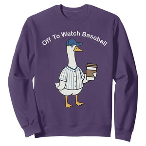 Funny Baseball Mom Goose Sweatshirt Funny Sports Game Day TS10 Purple Print Your Wear