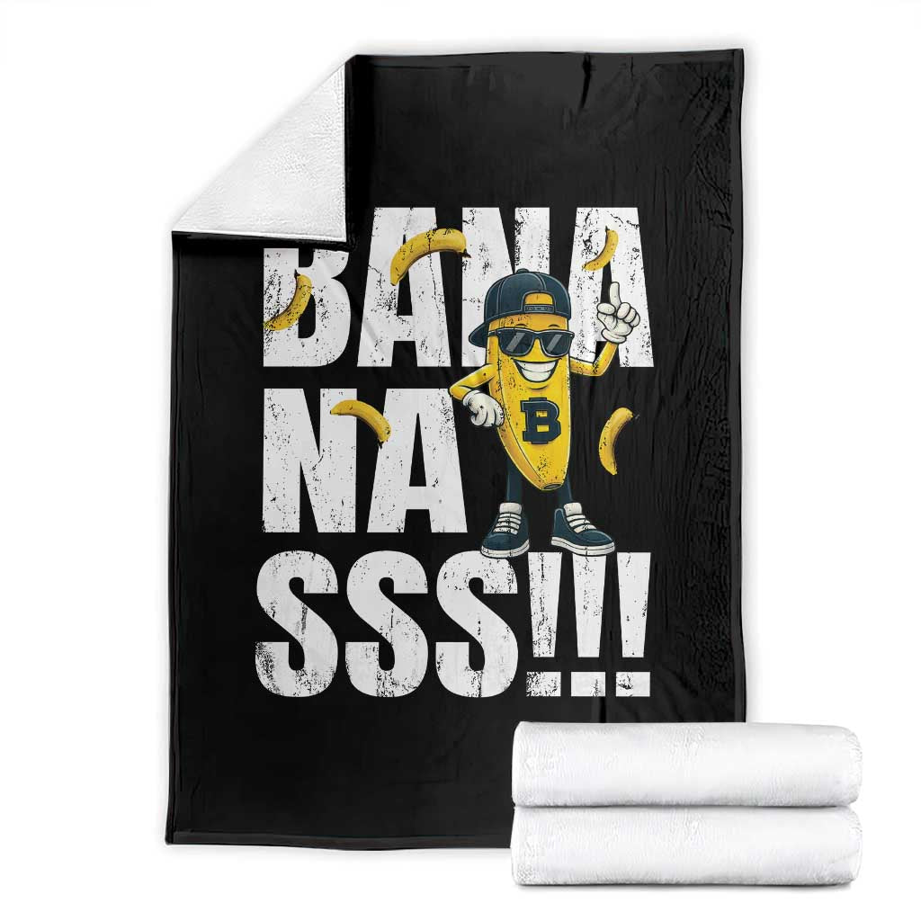 Banana Lovers Throw Blanket Funny Bananas Vintage Style TS10 Black Print Your Wear
