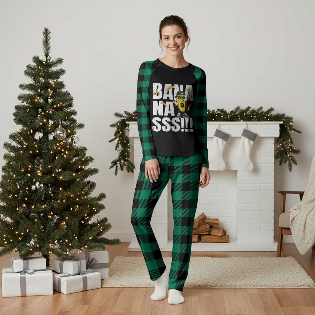 Banana Lovers Plaid Pajama Set Funny Bananas Vintage Style TS10 Green Plaid Print Your Wear
