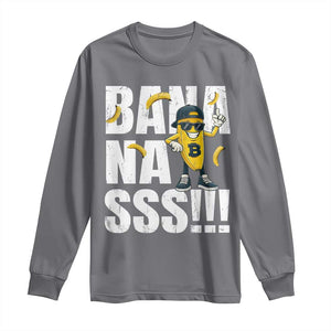 Banana Lovers Long Sleeve Shirt Funny Bananas Vintage Style TS10 Charcoal Print Your Wear