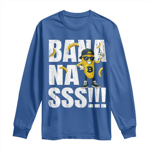 Banana Lovers Long Sleeve Shirt Funny Bananas Vintage Style TS10 Royal Blue Print Your Wear