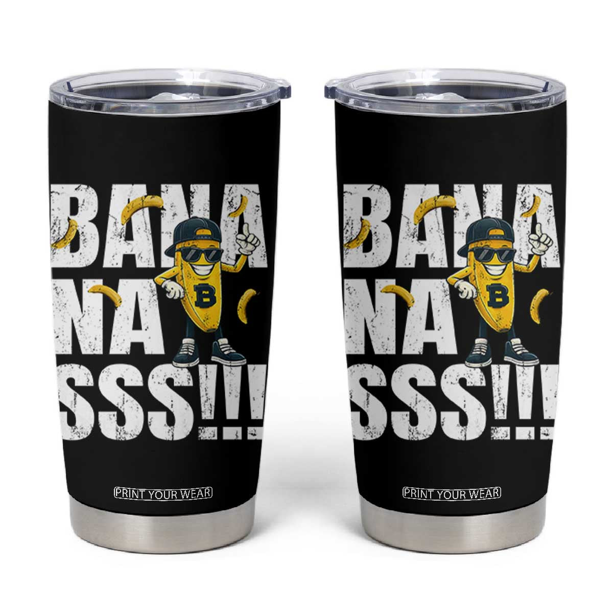 Banana Lovers Tumbler Cup Funny Bananas Vintage Style TS10 Black Print Your Wear
