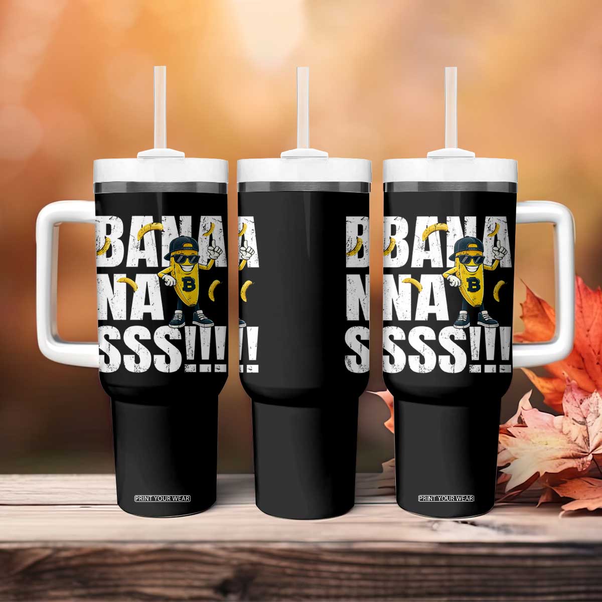 Banana Lovers Tumbler With Handle Funny Bananas Vintage Style TS10 Print Your Wear