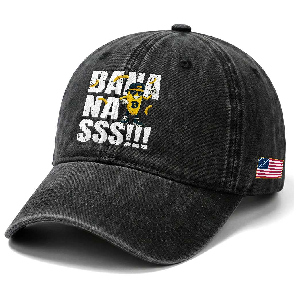 Banana Lovers Washed Cotton Baseball Cap Funny Bananas Vintage Style TS10 Print Your Wear