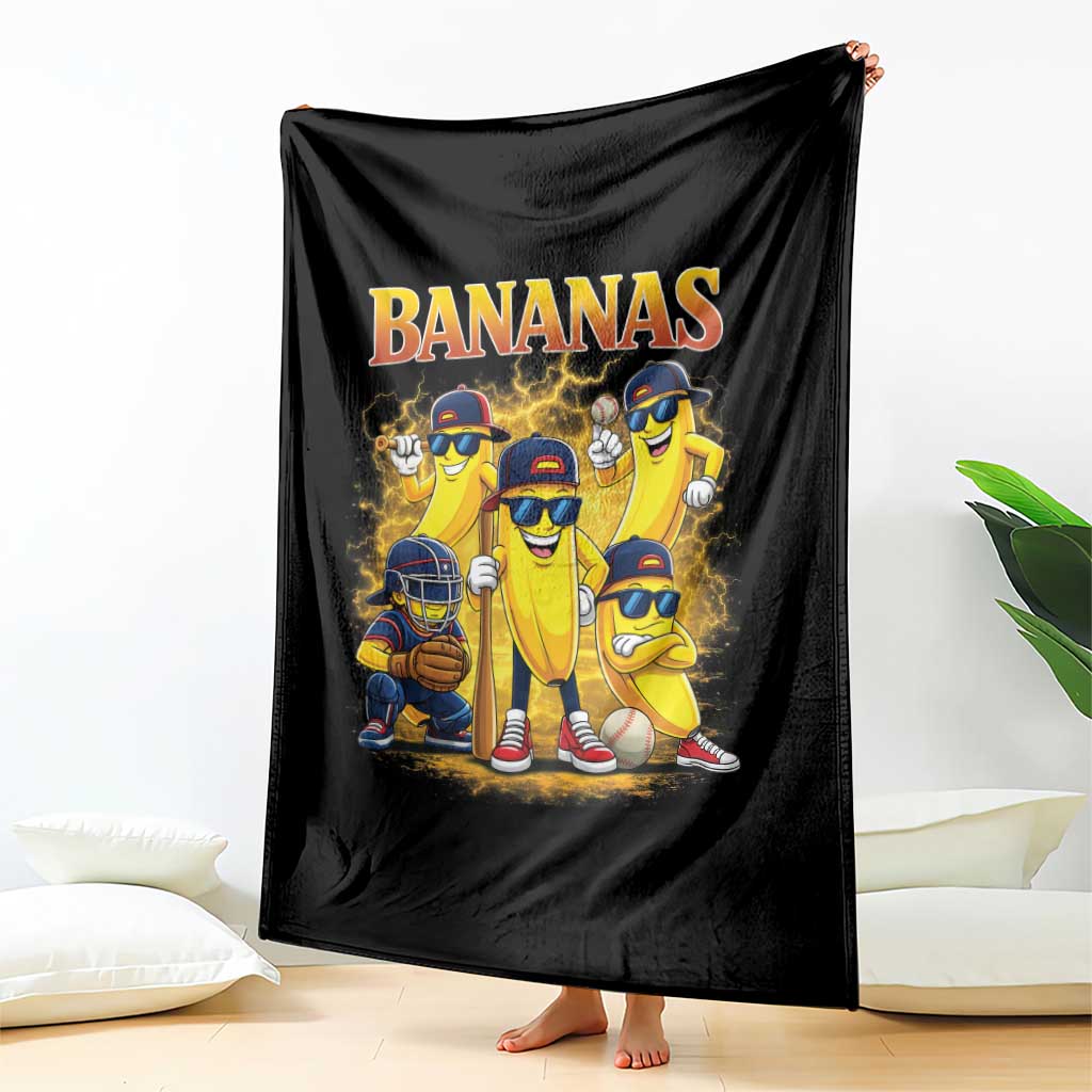 Funny Bananas Throw Blanket Lets Go Banana Cute Banana Lovers Bootleg TS10 Print Your Wear