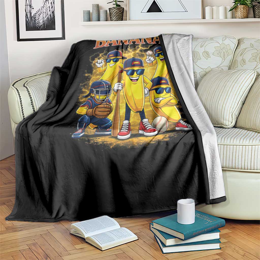 Funny Bananas Throw Blanket Lets Go Banana Cute Banana Lovers Bootleg TS10 Print Your Wear