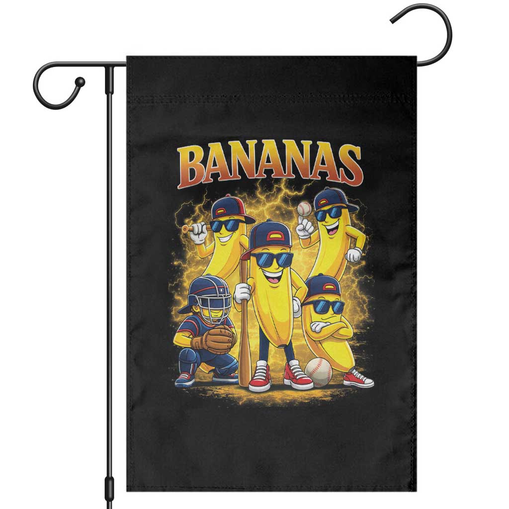 Funny Bananas Garden Flag - Lets Go Banana - Cute Banana Lovers Bootleg TS10 Black Print Your Wear