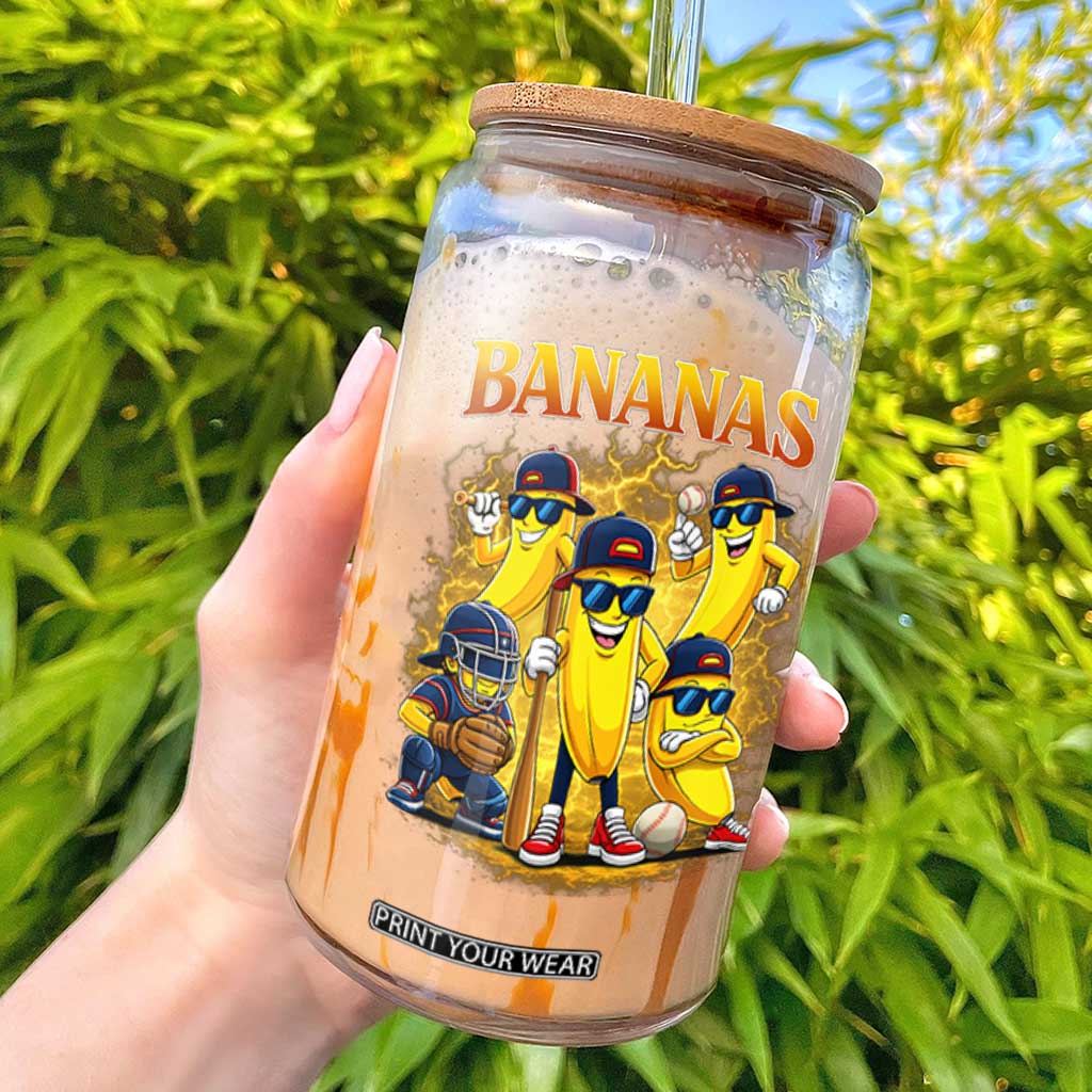 Funny Bananas Glass Can Lets Go Banana Cute Banana Lovers Bootleg TS10 Black Print Your Wear