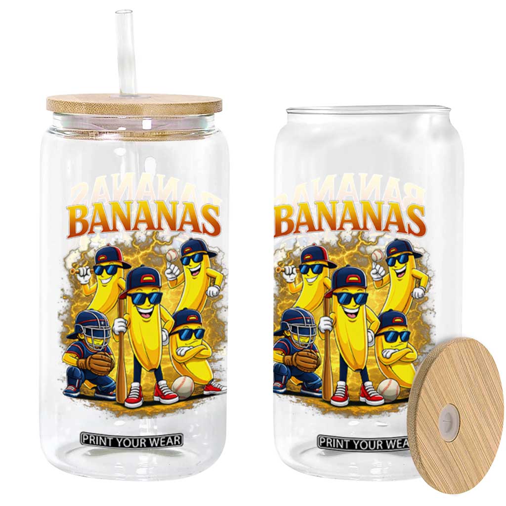 Funny Bananas Glass Can Lets Go Banana Cute Banana Lovers Bootleg TS10 Print Your Wear