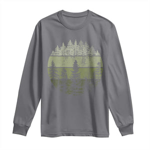 Retro Forest Trees Outdoors Nature Long Sleeve Shirt Vintage Wildlife TS10 Charcoal Print Your Wear