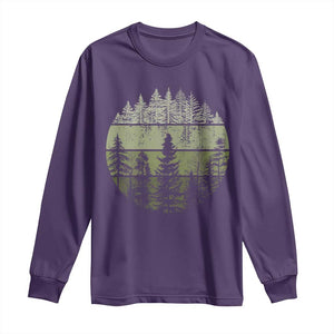 Retro Forest Trees Outdoors Nature Long Sleeve Shirt Vintage Wildlife TS10 Purple Print Your Wear