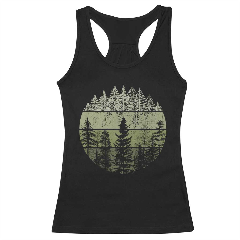 Retro Forest Trees Outdoors Nature Racerback Tank Top Vintage Wildlife TS10 Black Print Your Wear