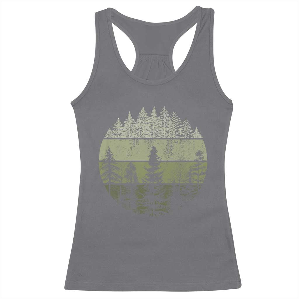Retro Forest Trees Outdoors Nature Racerback Tank Top Vintage Wildlife TS10 Charcoal Print Your Wear